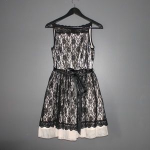 B. Darlin Spaghetti-Strap Lace Party Dress